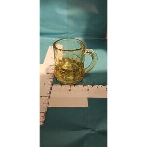 Rare Vintage Amber Federal Glass Mini Beer Mug Shot Glass 1940s–60s